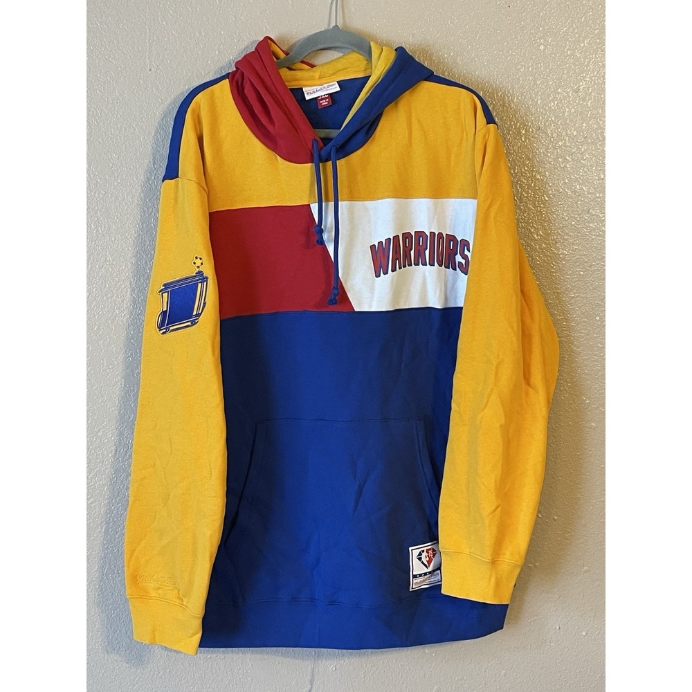 Men's 3XL NWOT Golden State‎ Warriors Mitchell & Ness 75th Anniversary Hoodie